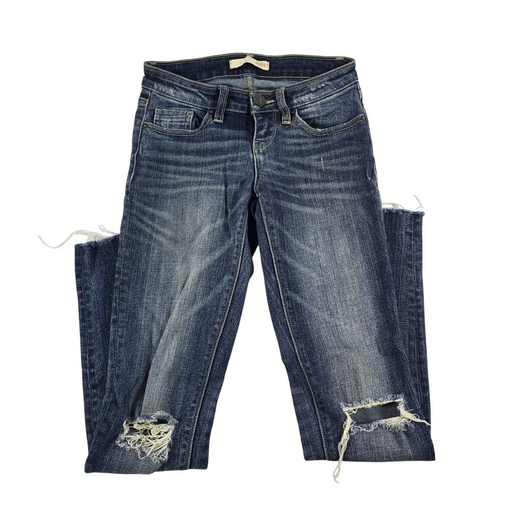 Daytrip Refined Lynx Ankle Skinny Jeans Dark Wash Distressed 24 JBK1001
